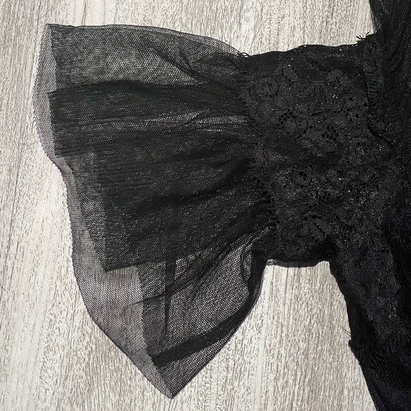 Zara black lace and tule mini dress - Picture 4 of 15